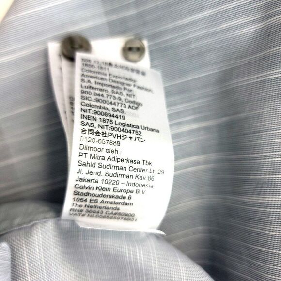 Calvin Klein Gray Blue 2XL Button Front Dress Shirt Cotton Collared - Picture 8 of 10